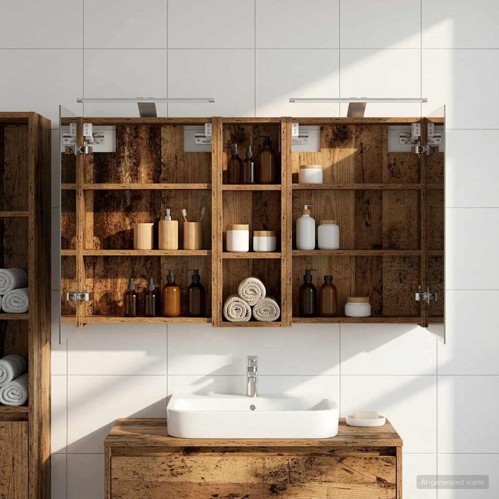 Bathroom Cabinet Set 3 pcs 100 x 10.5 x 60.5 cm Engineered wood