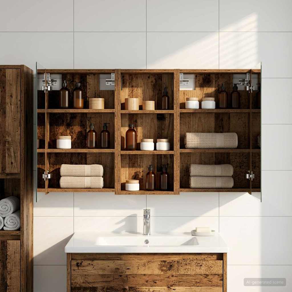 Bathroom Cabinet Set 3 pcs 110 x 10.5 x 60.5 cm Engineered wood