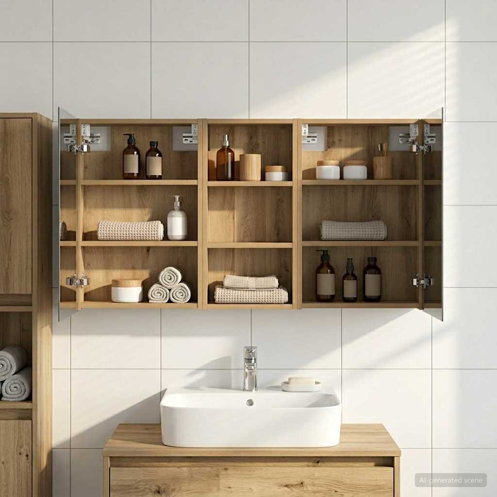 Bathroom Cabinet Set 3 pcs 110 x 10.5 x 60.5 cm Engineered wood