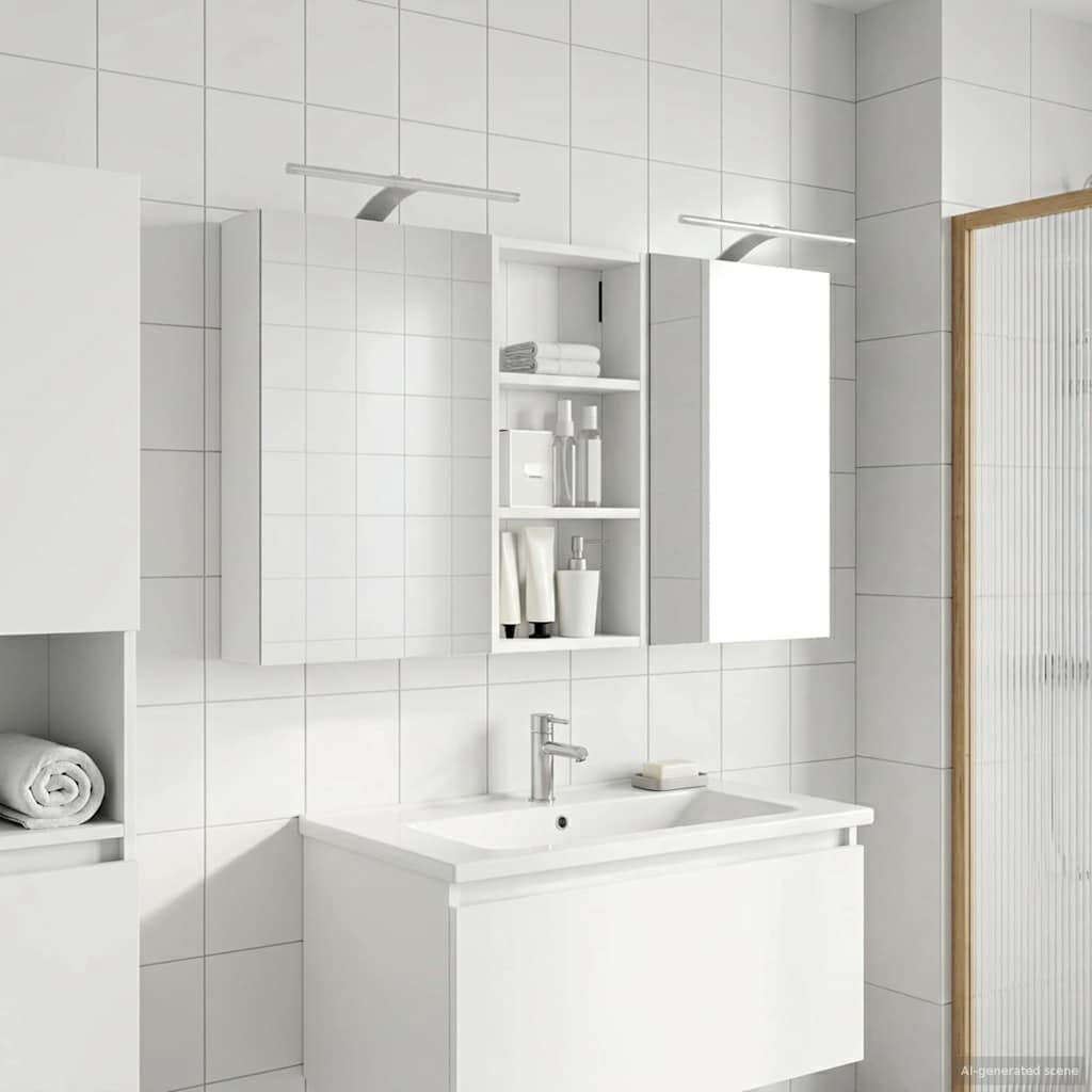 Bathroom Cabinet Set 3 pcs 110 x 10.5 x 60.5 cm Engineered wood