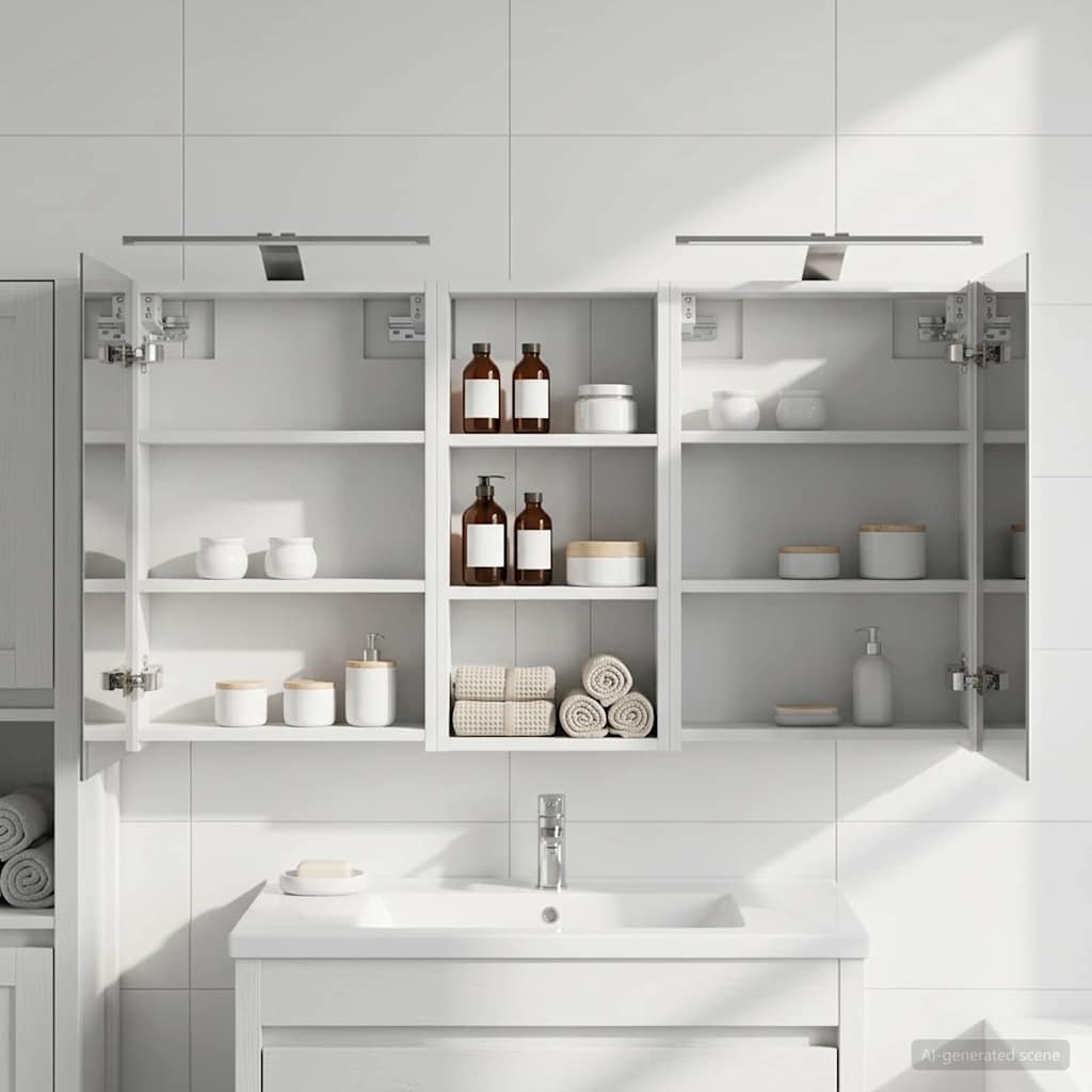 Bathroom Cabinet Set 3 pcs 110 x 10.5 x 60.5 cm Engineered wood