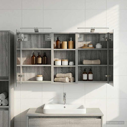 Bathroom Cabinet Set 3 pcs 110 x 10.5 x 60.5 cm Engineered wood