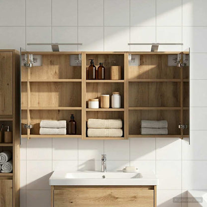 Bathroom Cabinet Set 3 pcs 110 x 10.5 x 60.5 cm Engineered wood