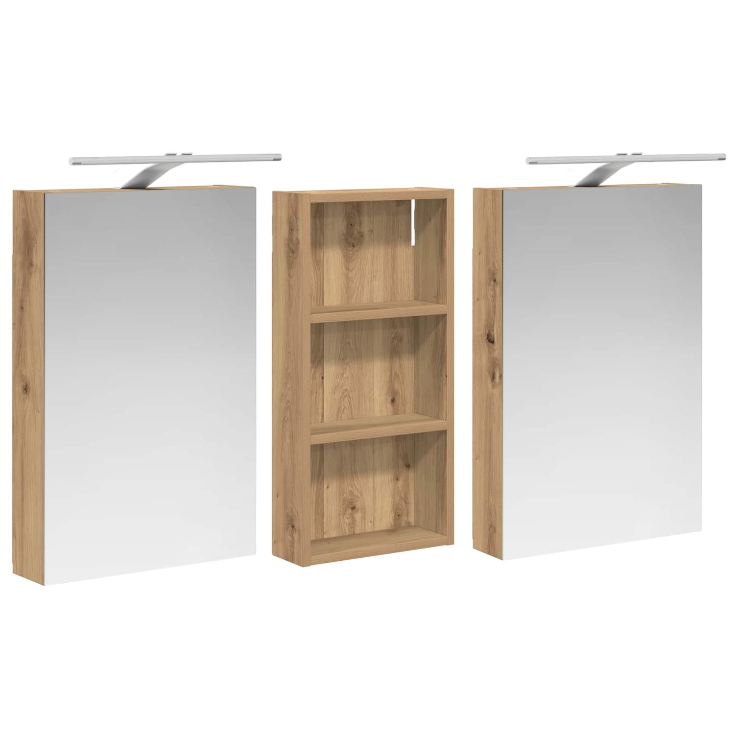 Bathroom Cabinet Set 3 pcs 110 x 10.5 x 60.5 cm Engineered wood