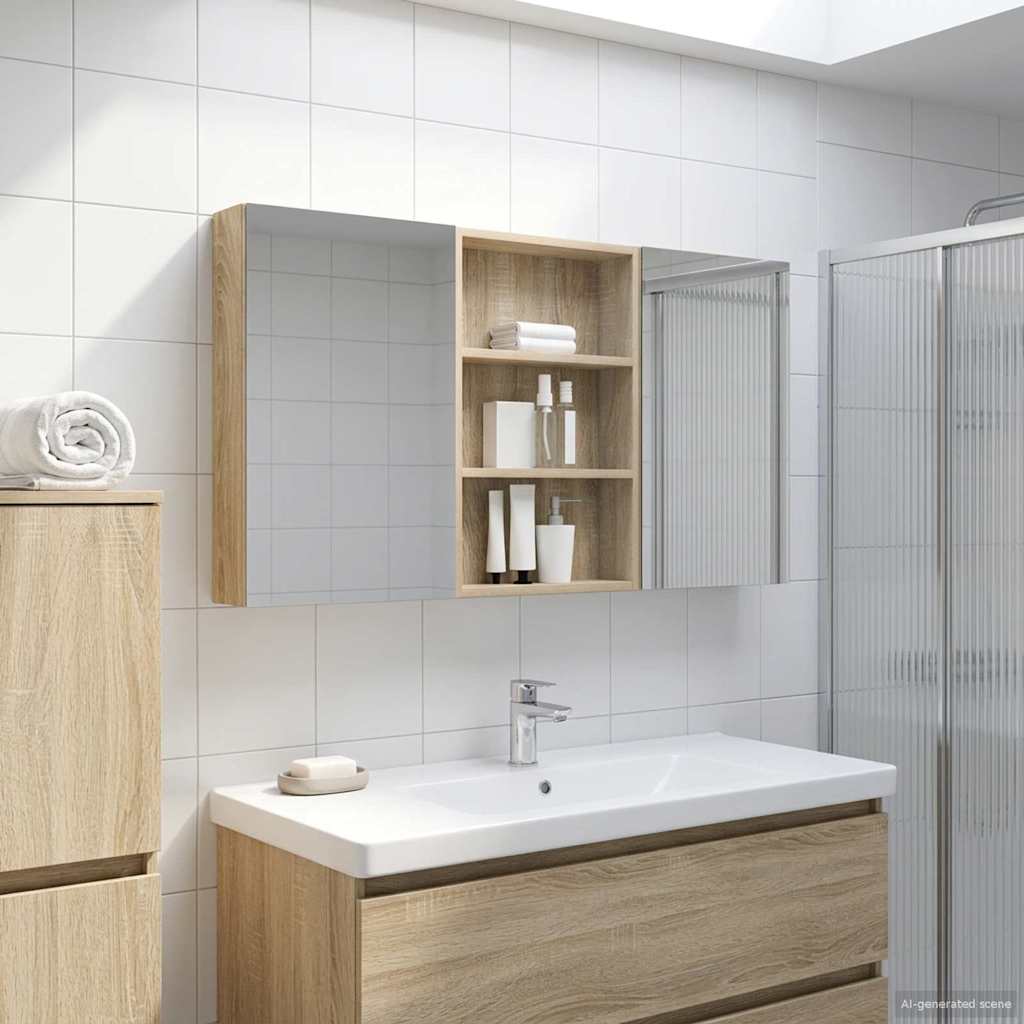 Bathroom Cabinet Set 3 pcs 120 x 10.5 x 60.5 cm Engineered wood