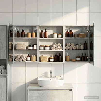 Bathroom Cabinet Set 3 pcs 120 x 10.5 x 60.5 cm Engineered wood