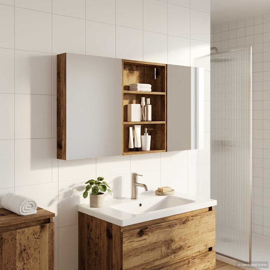 Bathroom Cabinet Set 3 pcs 120 x 10.5 x 60.5 cm Engineered wood