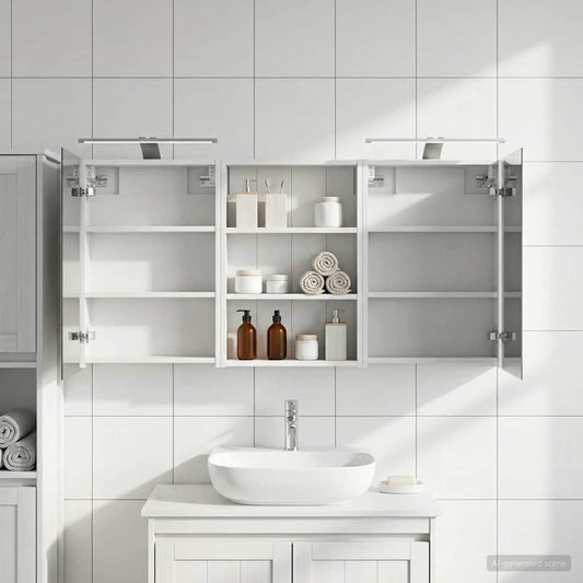 Bathroom Cabinet Set 3 pcs 120 x 10.5 x 60.5 cm Engineered wood