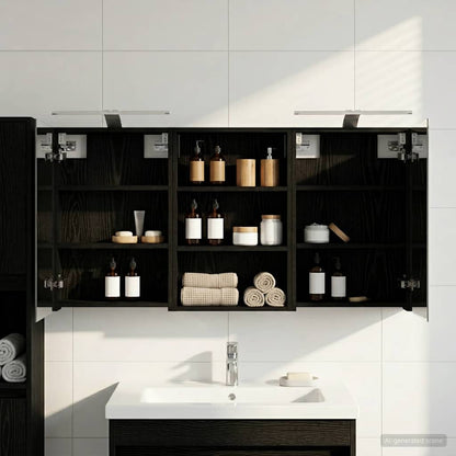 Bathroom Cabinet Set 3 pcs 120 x 10.5 x 60.5 cm Engineered wood