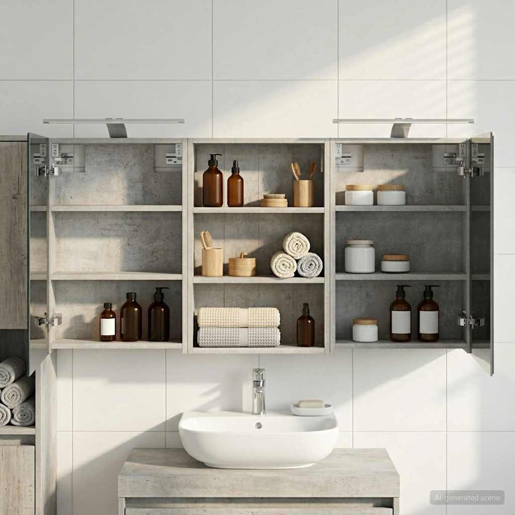 Bathroom Cabinet Set 3 pcs 120 x 10.5 x 60.5 cm Engineered wood