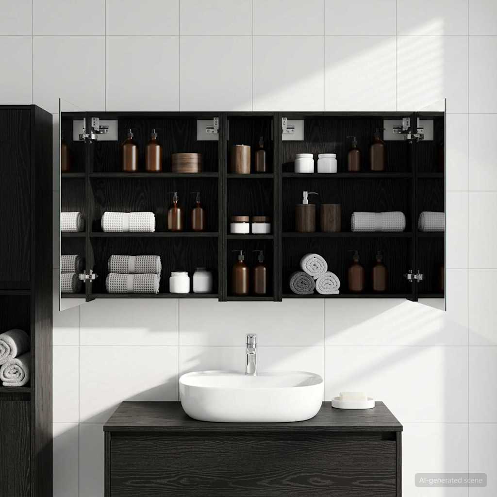 Bathroom Cabinet Set 3 pcs 120 x 14.5 x 70 cm Engineered wood