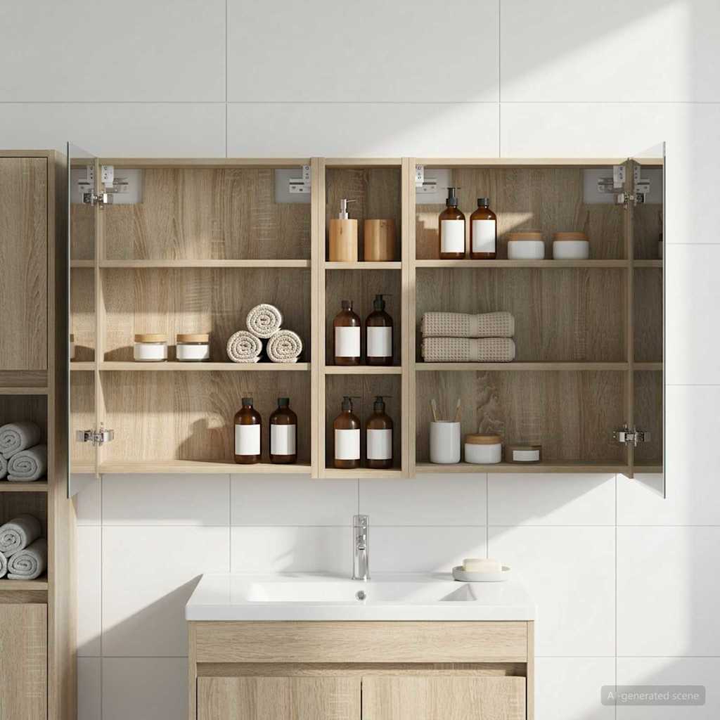 Bathroom Cabinet Set 3 pcs 120 x 14.5 x 70 cm Engineered wood