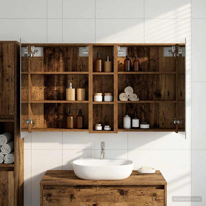 Bathroom Cabinet Set 3 pcs 120 x 14.5 x 70 cm Engineered wood