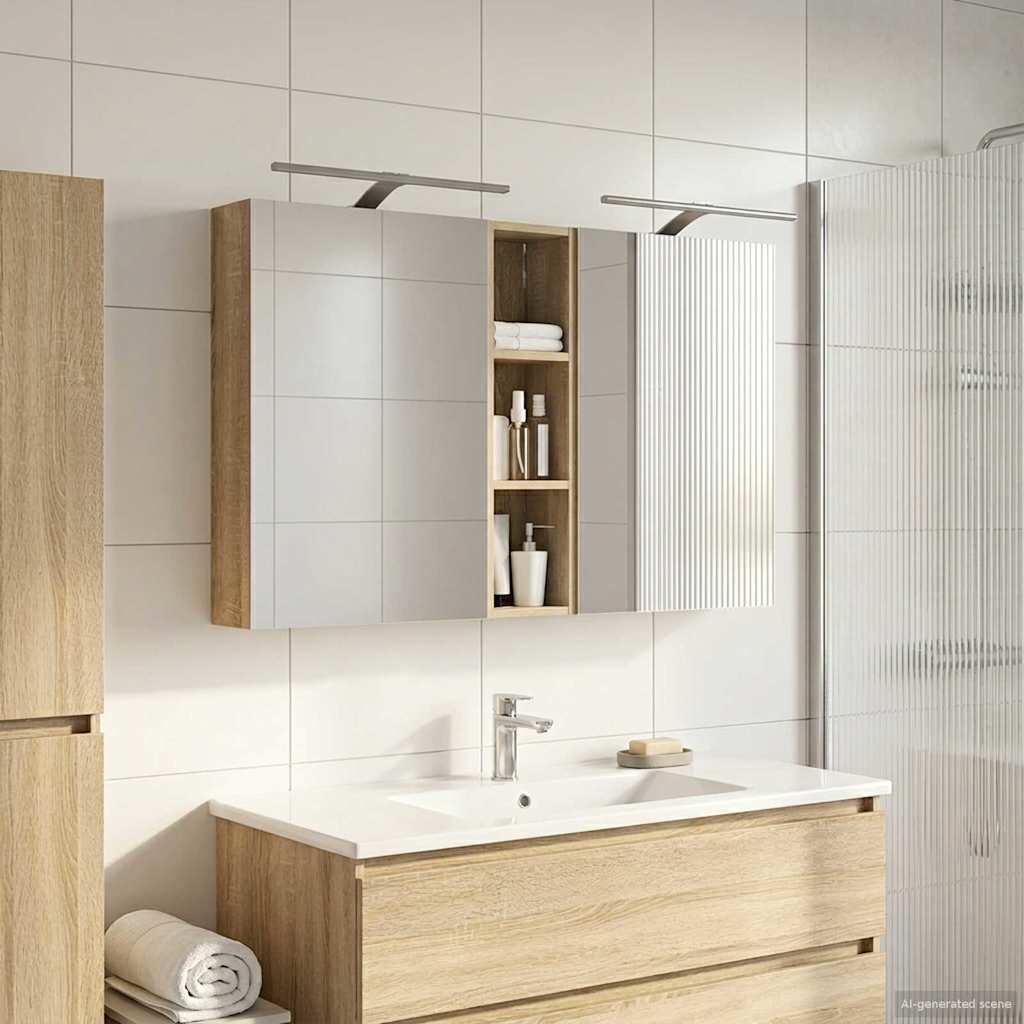 Bathroom Cabinet Set 3 pcs 120 x 14.5 x 70 cm Engineered wood