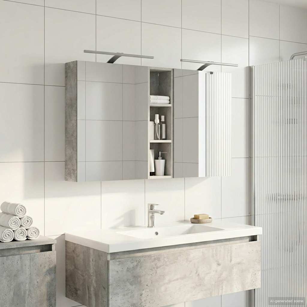 Bathroom Cabinet Set 3 pcs 120 x 14.5 x 70 cm Engineered wood