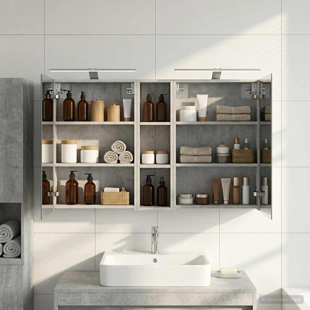 Bathroom Cabinet Set 3 pcs 120 x 14.5 x 70 cm Engineered wood