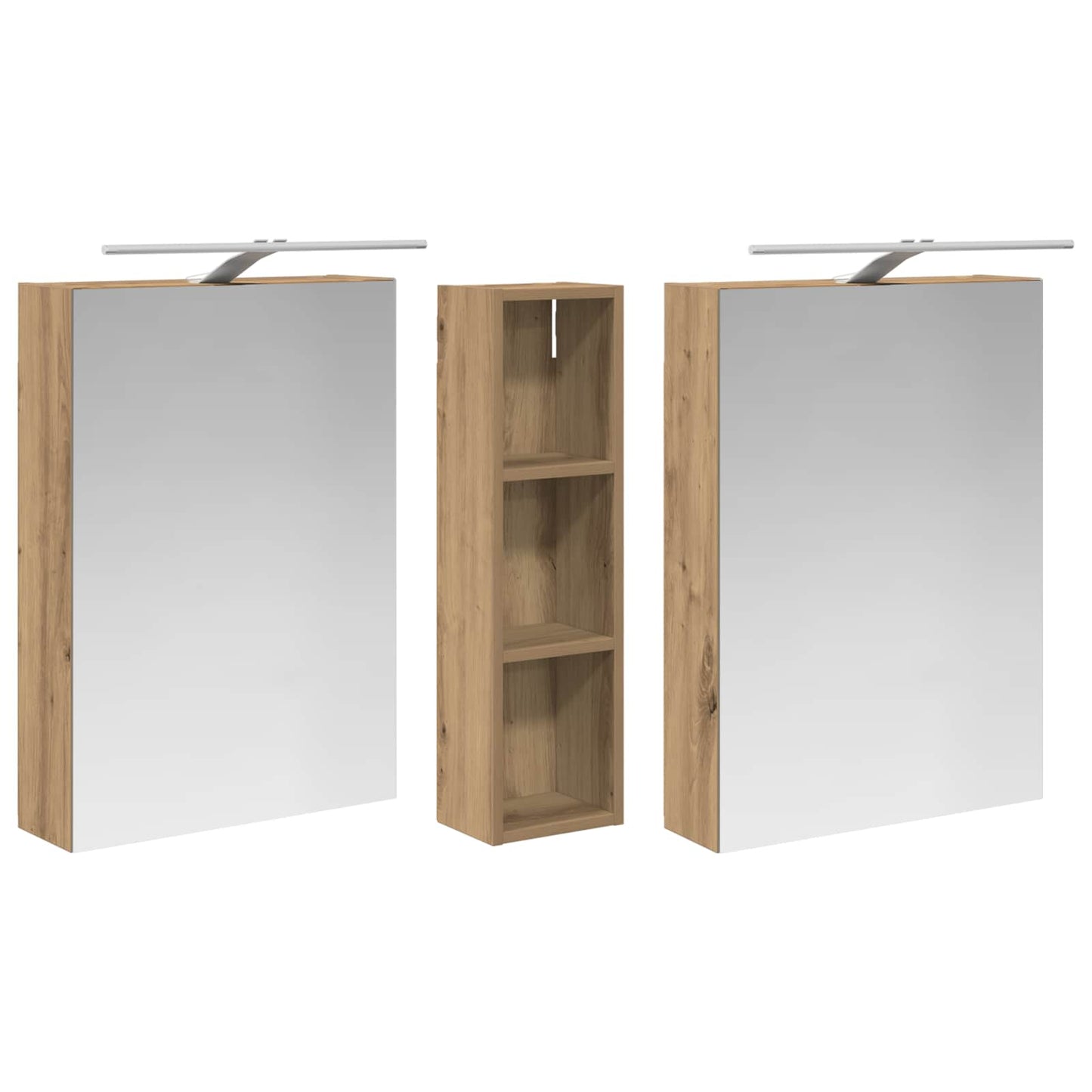 Bathroom Cabinet Set 3 pcs 120 x 14.5 x 70 cm Engineered wood