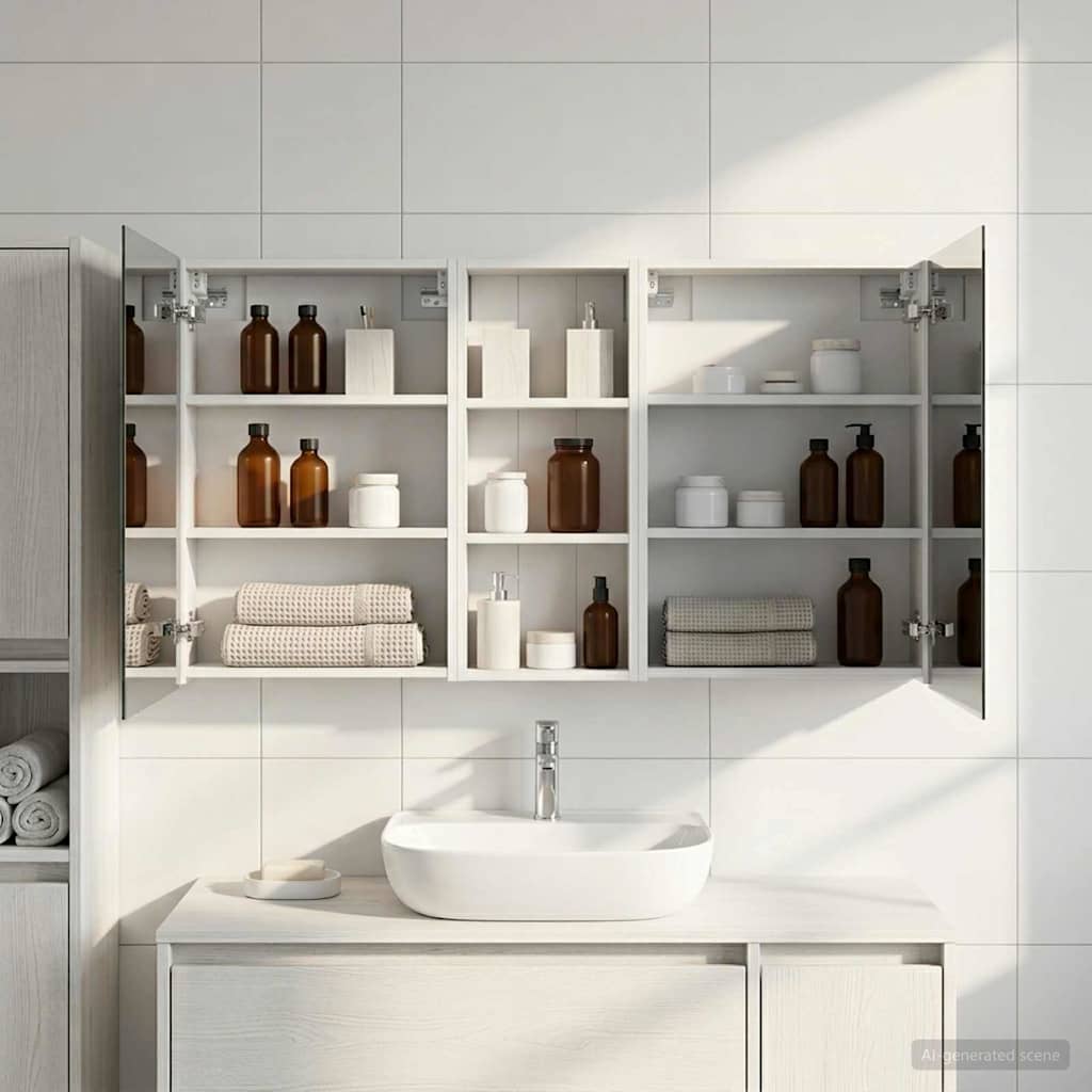 Bathroom Cabinet Set 3 pcs 130 x 14.5 x 70 cm Engineered wood