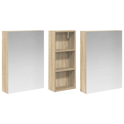 Bathroom Cabinet Set 3 pcs 130 x 14.5 x 70 cm Engineered wood