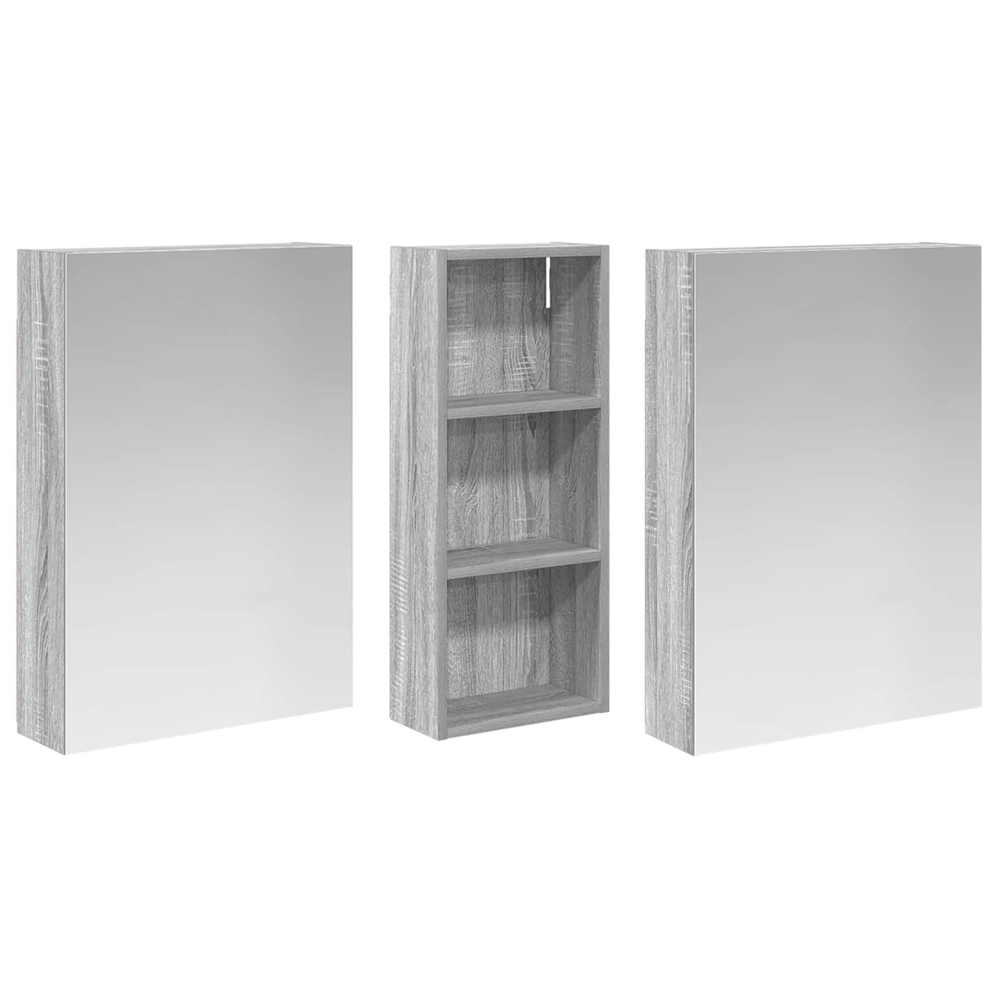 Bathroom Cabinet Set 3 pcs 130 x 14.5 x 70 cm Engineered wood