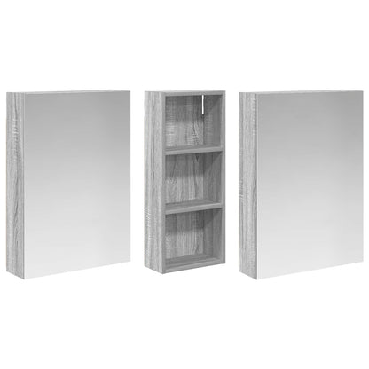 Bathroom Cabinet Set 3 pcs 130 x 14.5 x 70 cm Engineered wood