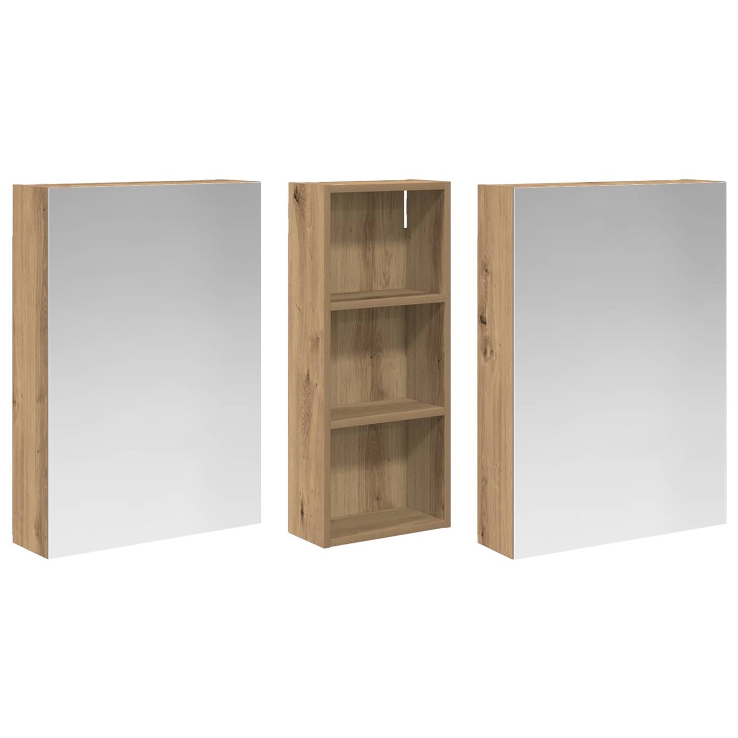 Bathroom Cabinet Set 3 pcs 130 x 14.5 x 70 cm Engineered wood