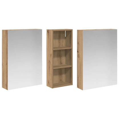 Bathroom Cabinet Set 3 pcs 130 x 14.5 x 70 cm Engineered wood