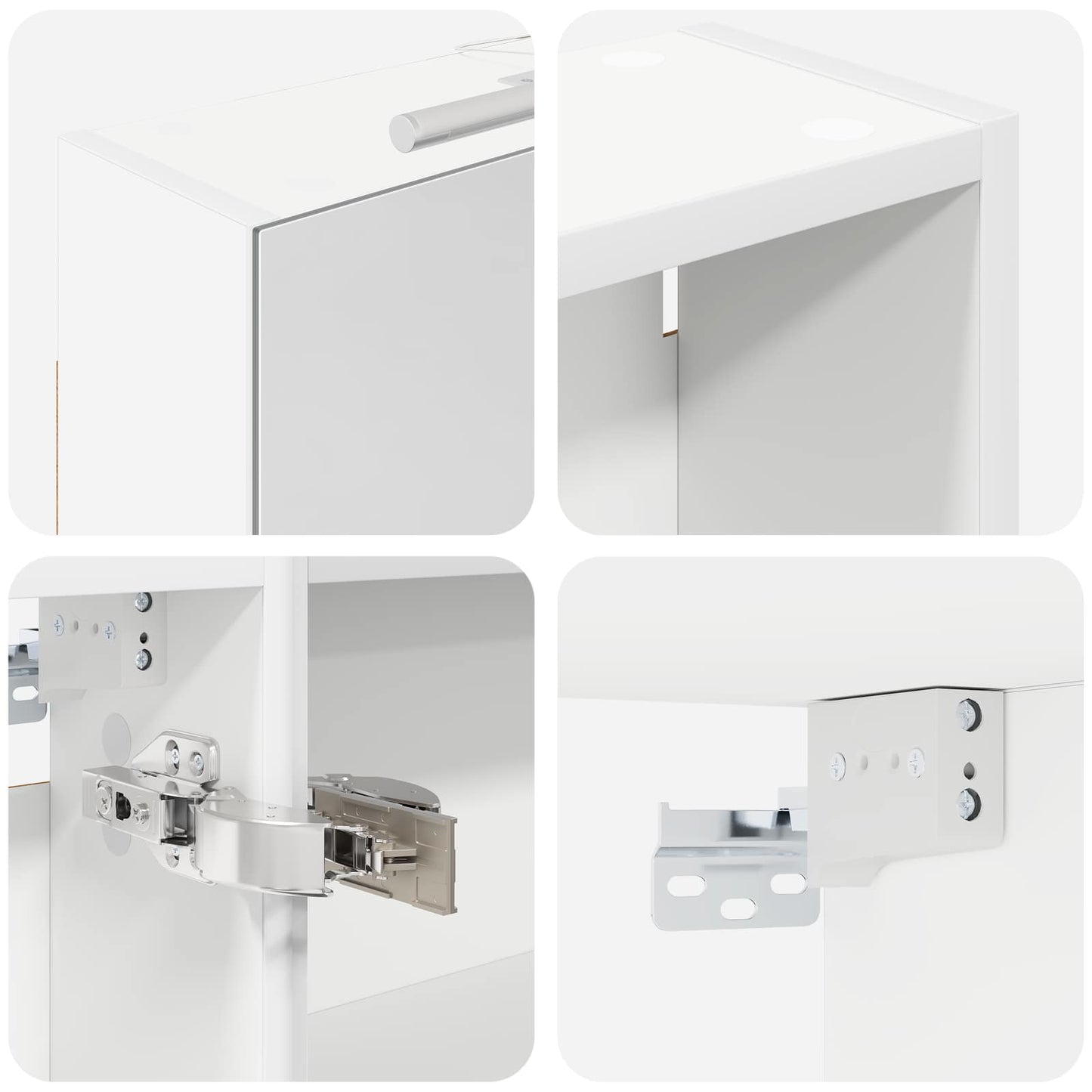 Bathroom Cabinet Set 3 pcs 130 x 14.5 x 70 cm Engineered wood