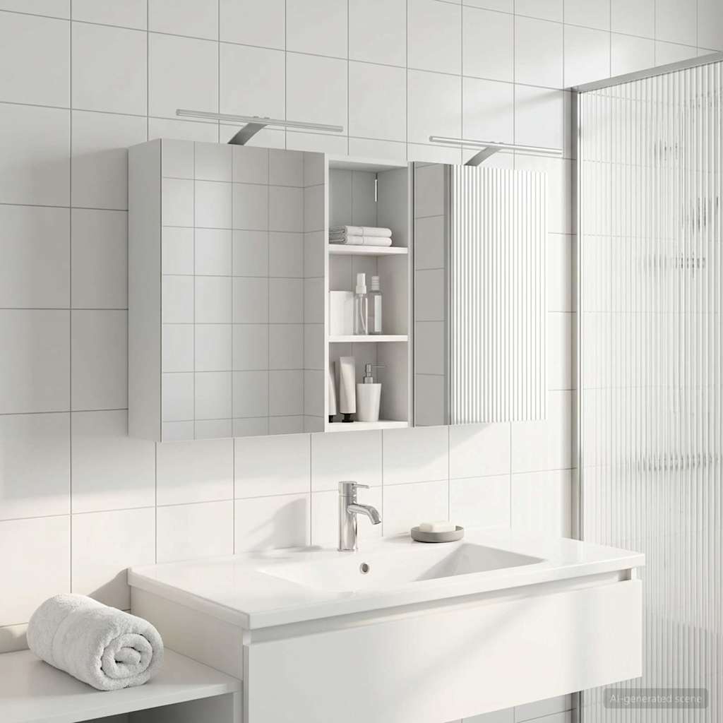 Bathroom Cabinet Set 3 pcs 130 x 14.5 x 70 cm Engineered wood