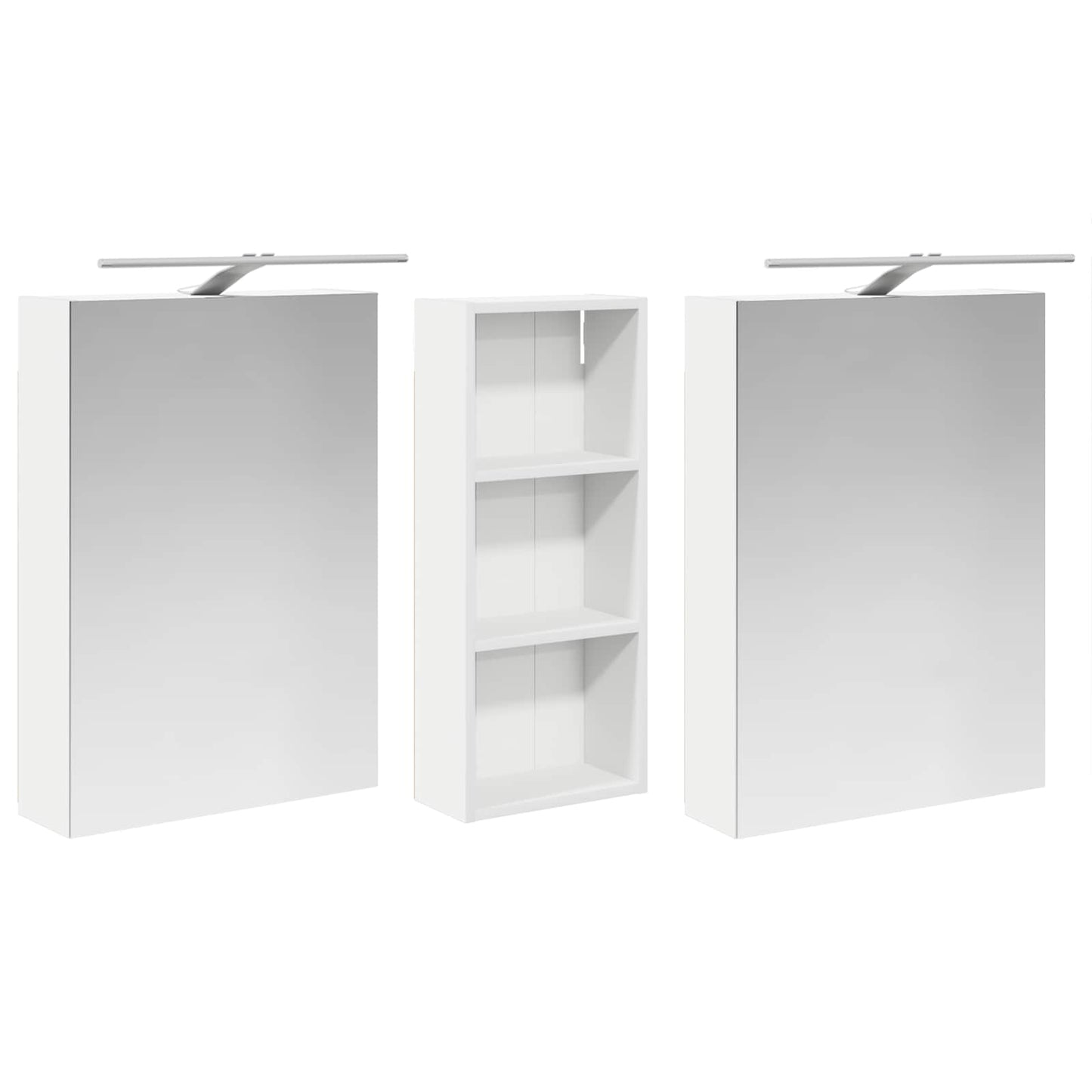 Bathroom Cabinet Set 3 pcs 130 x 14.5 x 70 cm Engineered wood