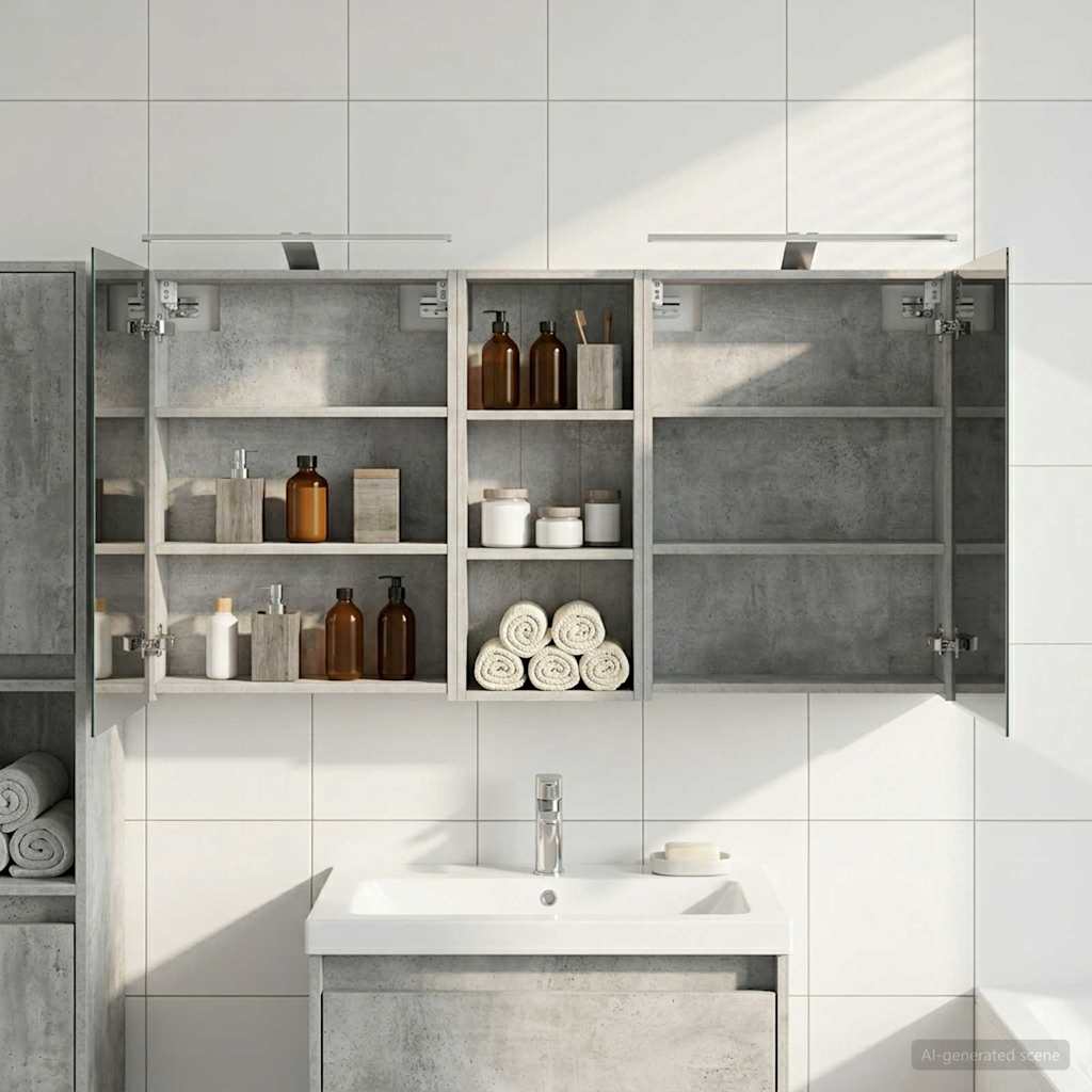 Bathroom Cabinet Set 3 pcs 130 x 14.5 x 70 cm Engineered wood