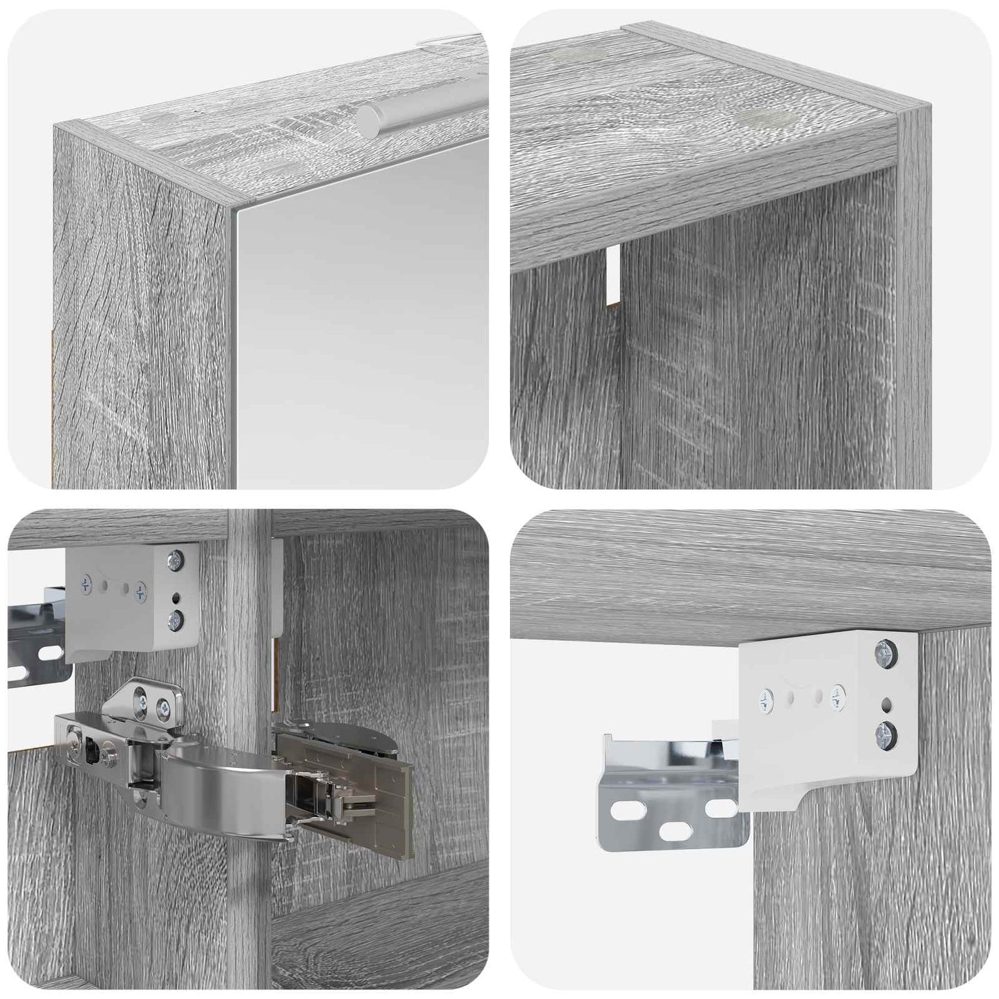 Bathroom Cabinet Set 3 pcs 130 x 14.5 x 70 cm Engineered wood