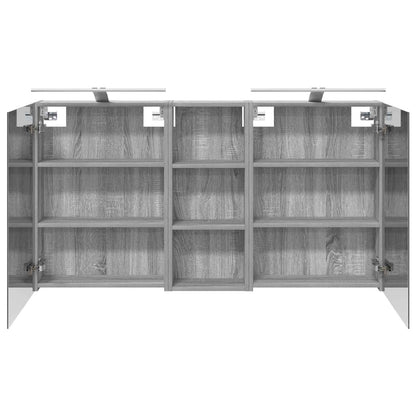 Bathroom Cabinet Set 3 pcs 130 x 14.5 x 70 cm Engineered wood