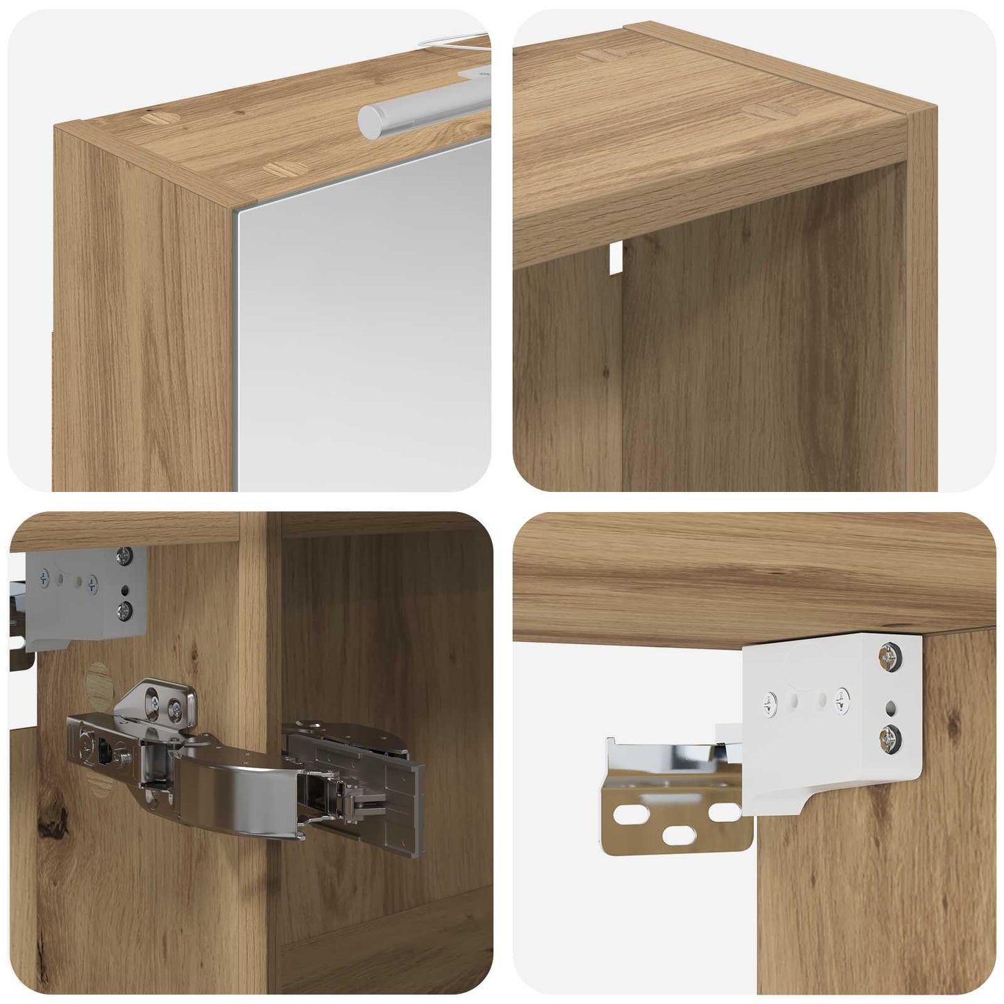 Bathroom Cabinet Set 3 pcs 130 x 14.5 x 70 cm Engineered wood