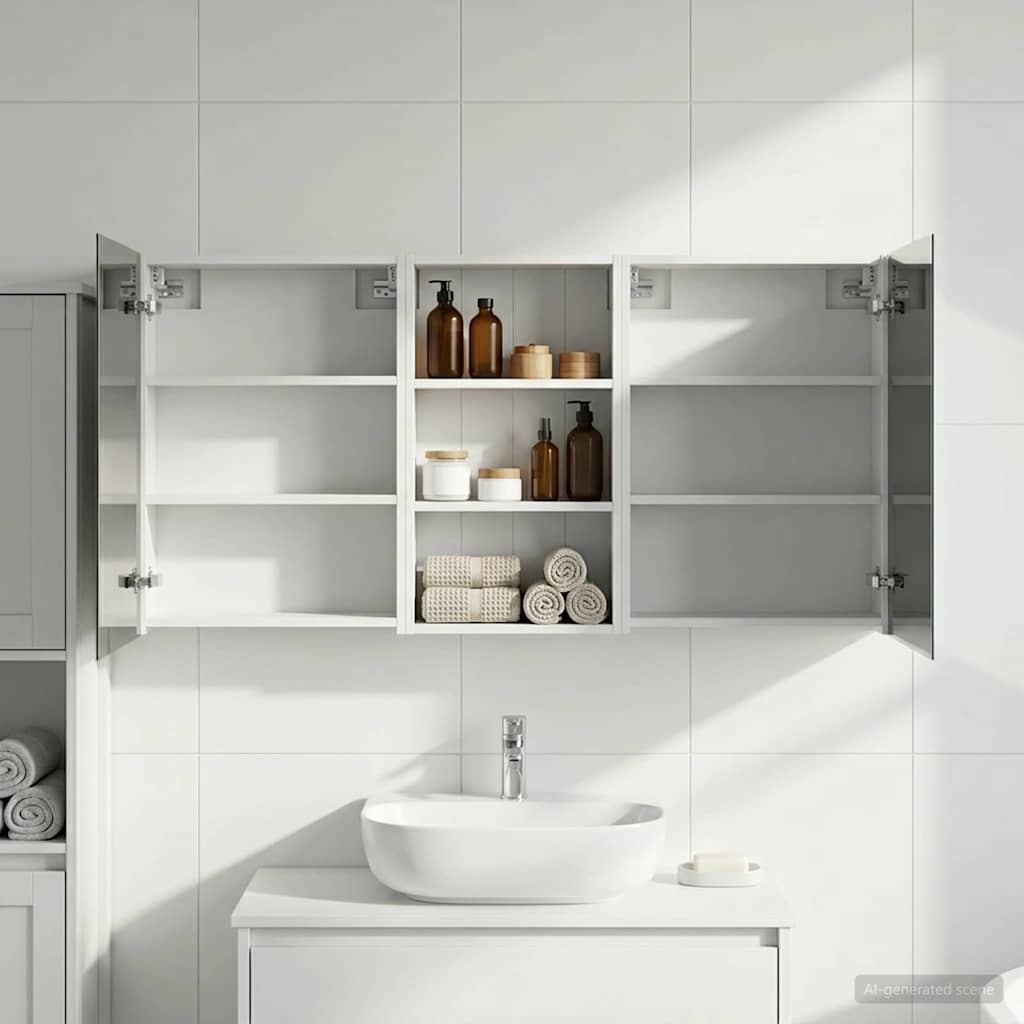 Bathroom Cabinet Set 3 pcs 140 x 14.5 x 70 cm Engineered wood