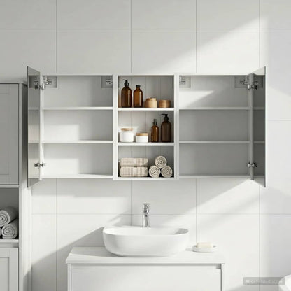 Bathroom Cabinet Set 3 pcs 140 x 14.5 x 70 cm Engineered wood