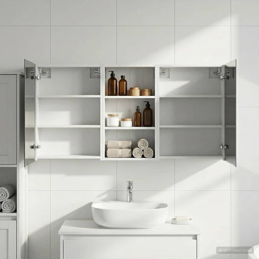 Bathroom Cabinet Set 3 pcs 140 x 14.5 x 70 cm Engineered wood