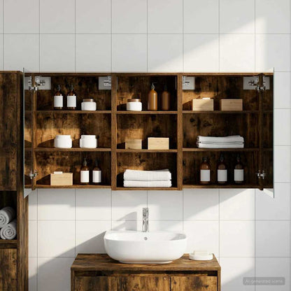 Bathroom Cabinet Set 3 pcs 140 x 14.5 x 70 cm Engineered wood
