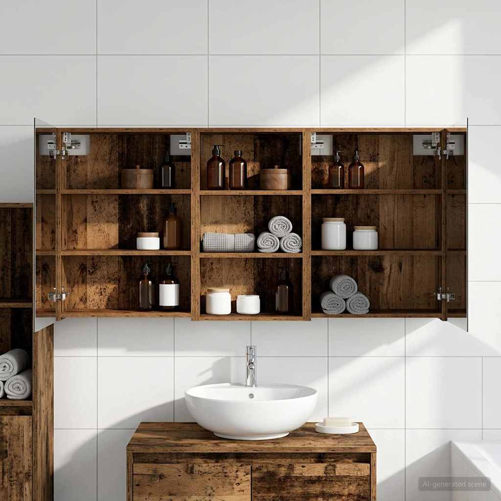 Bathroom Cabinet Set 3 pcs 140 x 14.5 x 70 cm Engineered wood