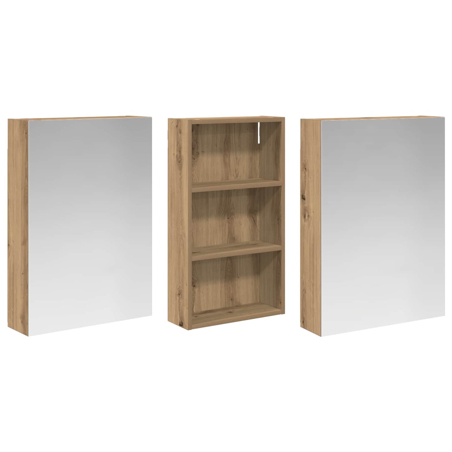 Bathroom Cabinet Set 3 pcs 140 x 14.5 x 70 cm Engineered wood