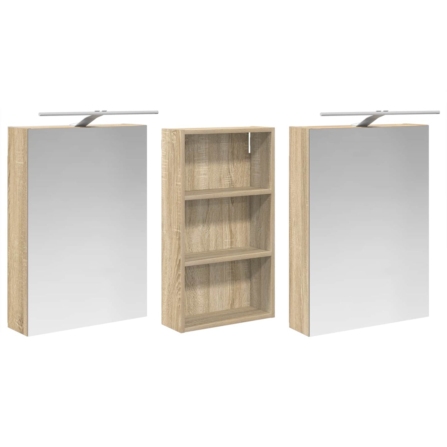 Bathroom Cabinet Set 3 pcs 140 x 14.5 x 70 cm Engineered wood