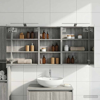 Bathroom Cabinet Set 3 pcs 140 x 14.5 x 70 cm Engineered wood