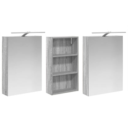 Bathroom Cabinet Set 3 pcs 140 x 14.5 x 70 cm Engineered wood