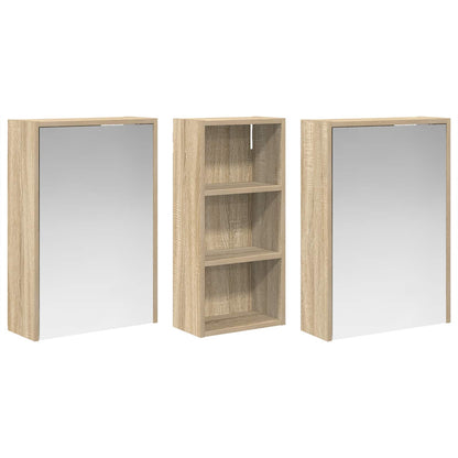 Bathroom Cabinet Set 3 pcs 116 x 16 x 62.5 cm Engineered wood