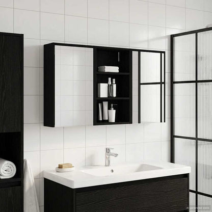 Bathroom Cabinet Set 3 pcs 126 x 16 x 62.5 cm Engineered wood