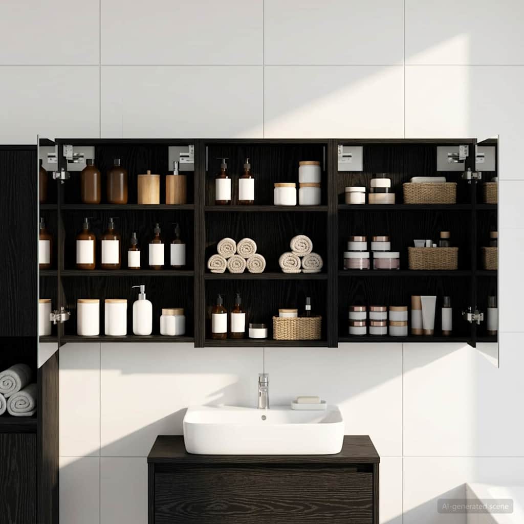 Bathroom Cabinet Set 3 pcs 126 x 16 x 62.5 cm Engineered wood