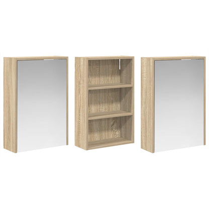 Bathroom Cabinet Set 3 pcs 126 x 16 x 62.5 cm Engineered wood