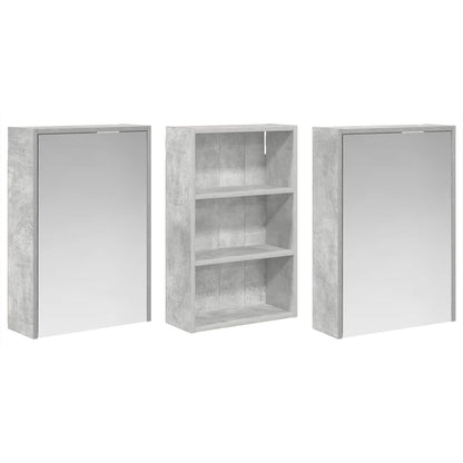 Bathroom Cabinet Set 3 pcs 126 x 16 x 62.5 cm Engineered wood
