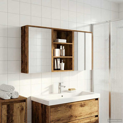 Bathroom Cabinet Set 3 pcs 126 x 16 x 62.5 cm Engineered wood