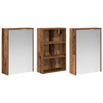Bathroom Cabinet Set 3 pcs 126 x 16 x 62.5 cm Engineered wood